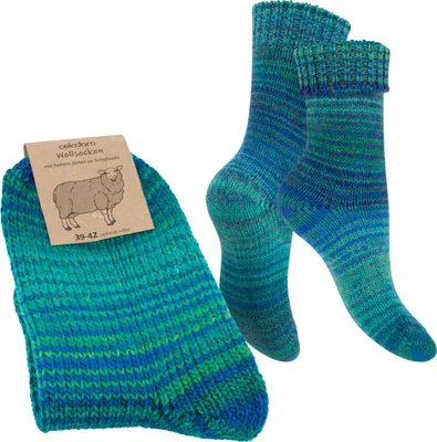 Produktbild von Celodoro Damen & Herren Mouline Wollsocken mit Umschlag (1 Paar) - Grün 35-38
