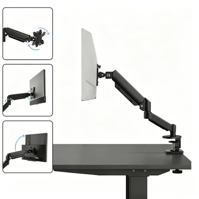 Produktbild von Monitor Halterung für 13-32 Zoll Monitore 3-10 kg, VESA 75/100mm, Gasdruckfeder Arm, Ergonomischer Bildschirmhalterung, Schwenkbar, Neigbar, Dreht