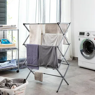 Image de Klappbar und Extendable Metal Clothes Dryer mit 3 Levels Cloxy InnovaGoods 11 Bars