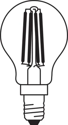 Obrázok produktu pre LED žiarovka P45 E14 6,5 W = 60 W, 806 lm, 4000 K, neutrálna, 200°, vláknový dizajn, stmievateľná, Osram