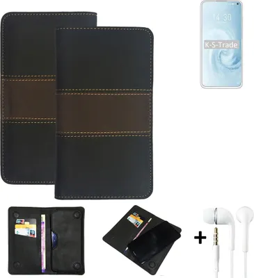 Produktbild von K-S-Trade Handyhülle + Kopfhörer kompatibel mit Meizu 17 Pro Schutzhülle Walletcase Bookstyle Tasche Schutz Case Hülle Wallet Cover Kunstleder