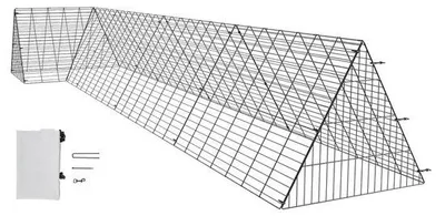 Produktbild von Famanu Kippentunnel - Modular, tragbar, für Hühner und Kaninchen - 400 x 100 x 61,5 cm