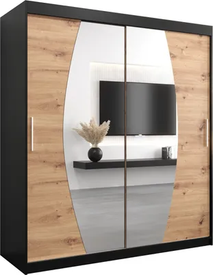 Produktbild von Kleiderschrank, Schiebetürenschrank Schlafzimmer, Schrank mit Spiegel ELYPSE 180 cm