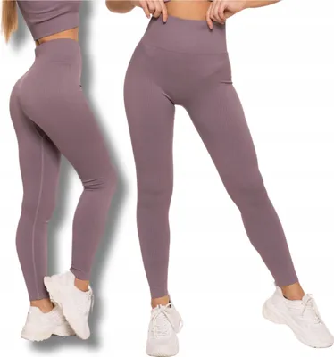 Produktbild von Damen Leggings Sportlich Hohe Taille Blickdicht Gerippt Bequem MORAJ S/M