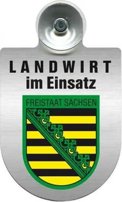 Produktbild von Einsatzschild Windschutzscheibe - Landwirt im Einsatz - 309369 incl. Regionenwappen Color - Region Freistaat Sachsen