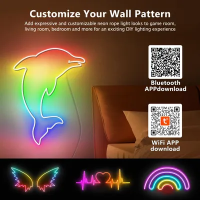 Produktbild von RGBIC LED-Neonlichtstreifen - Flexible LED-Lichtleiste - 3 m - 5 V USB - Bluetooth-App und Fernbedienung - Musik-Synchronisation - IP67 wasserdicht