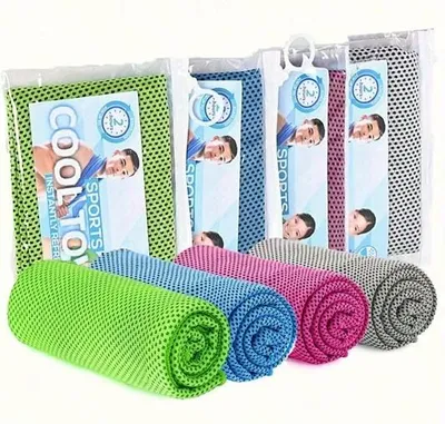 Produktbild von GKA XL Kühlhandtuch bei Hitze Sommer Kühlendes Sporthandtuch Kühltuch Cooling Handtuch Ice Tuch Eisseide Handtuch 100 cm x 30 cm