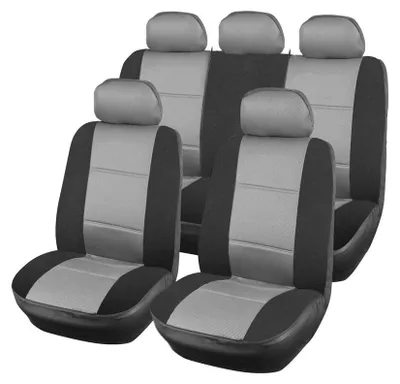 Immagine prodotto di AMiO Set di coprisedili per auto universali, nero e grigio