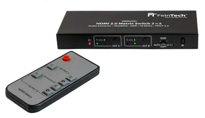 Produktbild von FeinTech VMS02201 HDMI 2.0 Matrix Switch 2x2 mit Audio Extractor 4K HDR SPDIF