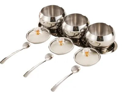 Immagine prodotto di Contenitori per erbe aromatiche in acciaio inossidabile con coperchio (set da 3)