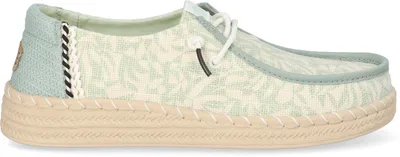 Produktbild von HEYDUDE Wendy Espadrille Retro Palm Damen Halbschuhe Celadon Green/White Größe 37
