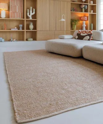 Immagine prodotto di Tappeto Unyqoos® Silvull – realizzato a mano con lana neozelandese, color cognac, dimensioni 200x300 cm, struttura densa e lavorazione accurata