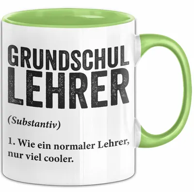 Produktbild von Grundschullehrer Wertschätzung Tasse Geschenk Lustige Geschenkidee Spruch Grundschullehrer (Grün)