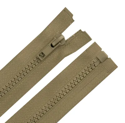 1 Reißverschluss Plastik-Kunststoff Profil 5mm 100 cm teilbar olivgrün