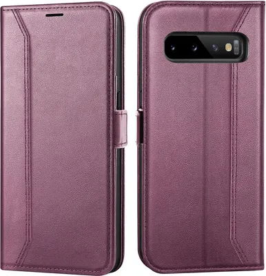 Produktbild von Conie RFID Klapp Tasche für Samsung Galaxy S10 Plus Kartenfach Hülle Rundumschutz in Lila