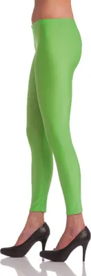 Leggings neon-grün 80er Jahre Kostüm-Zubehör für Damen Gr. S-XL SALE Fasching Karneval Mottoparty Neon-Party Accessoire 80er 90er