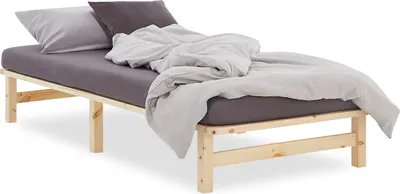 Produktbild von Homestyle4u Palettenbett Holzbett 90x200 cm Jugendbett Massivholzbett Palettenmöbel