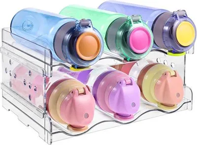 Produktbild von Famanu Stapelbare Flaschenhalter Set von 2 - Für Kühlschrank und Küche