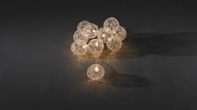 Produktbild von Konstsmide - LED Dekolichterkette, Aluminium-Drahtkugeln, groß, 16 warm weiße Dioden, batteriebetrieben, Innen, transparentes Kabel, 3 x AA 1.5V (exkl.); 3148-103