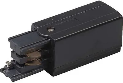 Produktbild von QAZQA - Modern Stromzufuhr für 3-Phasen-Schiene rechts schwarz - 3-phasig - Kunststoff Rechteckig - LED geeignet