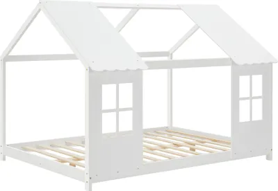 Image de Lit d'enfant 'Tostedt' design semi-ouvert 120x200cm blanc