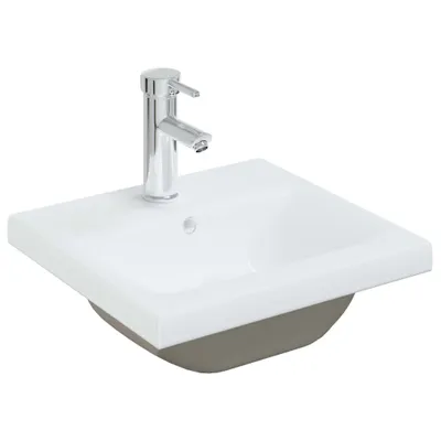Obrázek produktu pro vidaXL Vestavné umyvadlo s baterií 42x39x18 cm keramické bílé