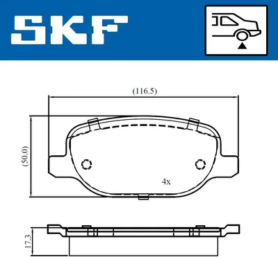 Produktbild von SKF Bremsbeläge Satz Hinten Bremsklötze für ALFA ROMEO 159 Sportwagon (939) VKBP 90972