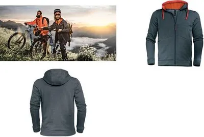 Produktbild von Uvex suXXeed, Kapuzenpullover, Mann, Grau, Orange, XXL, 2 Taschen, Reißverschluss