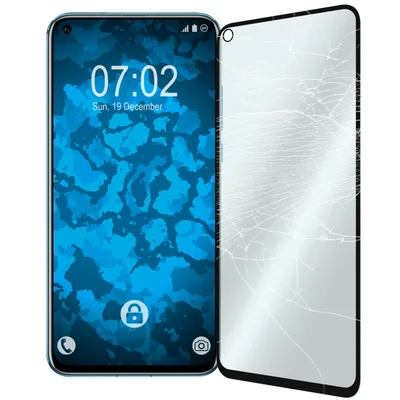 Produktbild von 2er-Pack PhoneNatic Glas-Folie klar full-screen schwarz kompatibel mit Huawei Honor View 20 - Panzerglas für Honor View 20