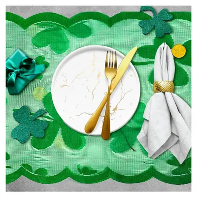 Produktbild von 2 Stück Tischdekoration für St. Patrick, Grün, Deko für den St. Patrick's Day, Accessoires für den St. Patrick's Day