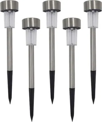 Produktbild von Einfache Solar-Pollerleuchte mit Dämmerungssensor, 31 cm, weiße LED