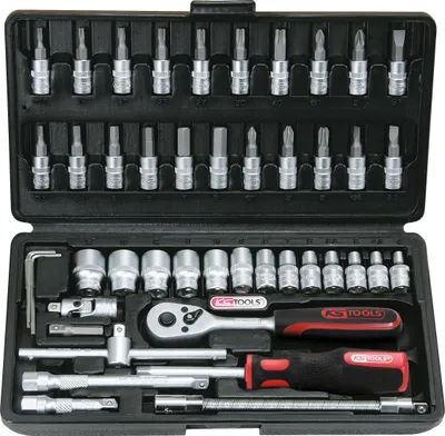 Produktbild von KS Tools 911.0646, Chrom-Vanadium-Stahl, 3,4,5,6,7,8 mm, 1 Stück(e), Schwarz/Rot, Schwarz, Rot, Silber, 1/4 Zoll