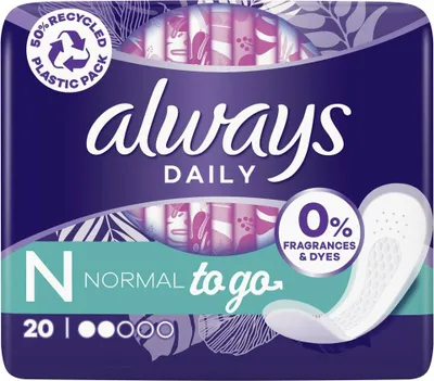 Obrázok produktu pre Always Daily Fresh Normal nohavičkové vložky 20 kusov - bez vône a farbív