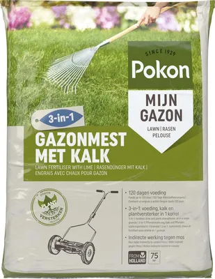 Obrázek produktu pro Pokon, hnojivo s vápnem pro trávu - 5 kg - Hnojivo - Vhodné pro plochu 75 m² - Zajišťuje výživu po dobu 120 dní
