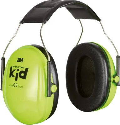 Image de Casque Anti-bruit 3m™ Peltor™ Modèle Kid Vert Néon, Type Serre-tête Et Destiné à Un Usage Enfants De 1 à 7 Ans, 27db, 175g.