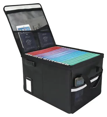 Image de Boîte de rangement pour documents ignifuge avec serrure