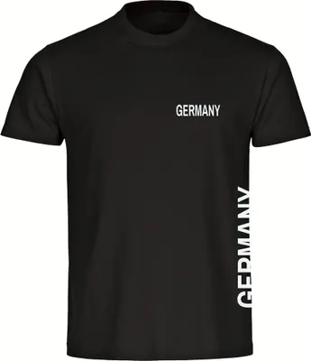 Produktbild von multifanshop Herren T-Shirt - Germany - Brust & Seite, schwarz, Größe L