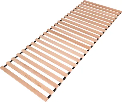 A wooden bed slat base on a white background.
