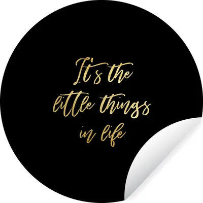 Produktbild von MuchoWow® Runde Wandtattoo - Wandsticker Tapete Aufkleber Zitat - Leben - Schwarz und Gold Ø 100 cm Selbstklebend und Repositionierbar - Wandaufkleber - Kreis - Tapetenkreis - Wandbild rund - Schlafzimmerdekoration - Wanddeko - runde Tapete - Kunst für zu Hause