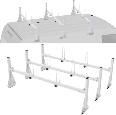 Immagine prodotto di VEVOR portascale per rimorchi portascale regolabile da tetto lungo 150 cm 3 traverse, portascale da tetto per furgoni in acciaio con cinghie, capacità di carico 363 si adatta a