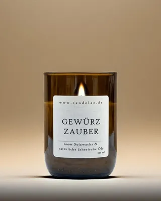 Produktbild von Gewürzzauber Duftkerze Handgefertigte Sojawachskerze 250g Würziger Winterduft