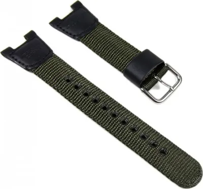 Produktbild von Casio Ersatzband Uhrenarmband Textil/Leder Band schwarz-Olive SGW-100B