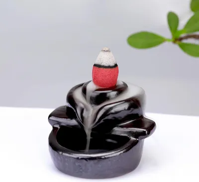 Produktbild von Räuchergefäß - Mini Rückfluss Räucherwasserfall Kegelhalter - Aromatherapie Ornament für Meditation Yoga Büro