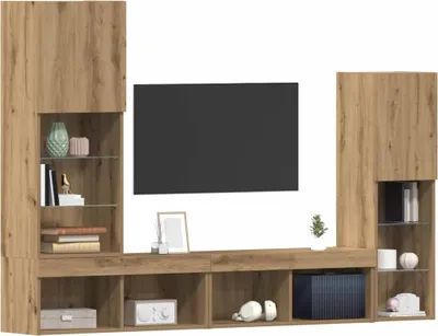 Produktbild von "2026 Aktion"TV-Tisch/TV-Schränk Skandinavisch - CLORIS - Fernsehenschrank - 4 pcs Artisan-Eiche Holzwerkstoff - NeuMöbel2539304