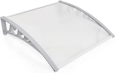 Produktbild von Vordach für die Eingangstür aus Polycarbonat (60 x 100 cm, weiß grau)
