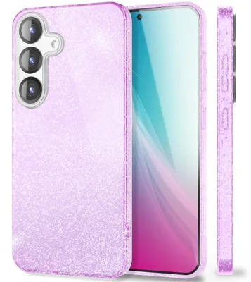 Produktbild von NALIA Glitzerhülle für Samsung Galaxy S25 – Funkelnder Glitzer-Look & Grip – SHINEPOP (Silikon Case) – Marke aus Berlin – Violetttraum
