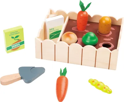 Produktbild von Lelin - 10 teiliges Holz Motorikspiel zum Thema Garten/Farm Gemüseanbau