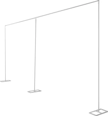 Produktbild von Traubogen - Hintergrundrahmen 6 × 3 m - Freistehend - Verzinkte Eisenrohre - Mit Bodenplatten - Für Hochzeit, Party & Fotobox - Silber