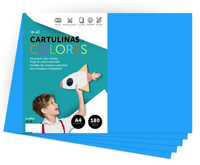 Farbiges Tonpapier A4, 180 g/m², 250 Blatt, Mittelblau