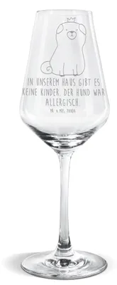 Produktbild von Mr. & Mrs. Panda Weinglas Mops Krone - Transparent - Geschenk, Lustig, Sprüche, Allergisch, Weißwein Glas, Hund, wein, Haha, König, Weißweinkelch, Königlich